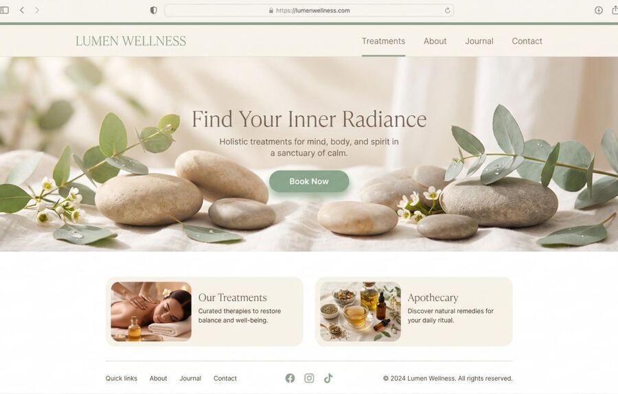 Voorbeeld website ontwerp: lumenwellness.com