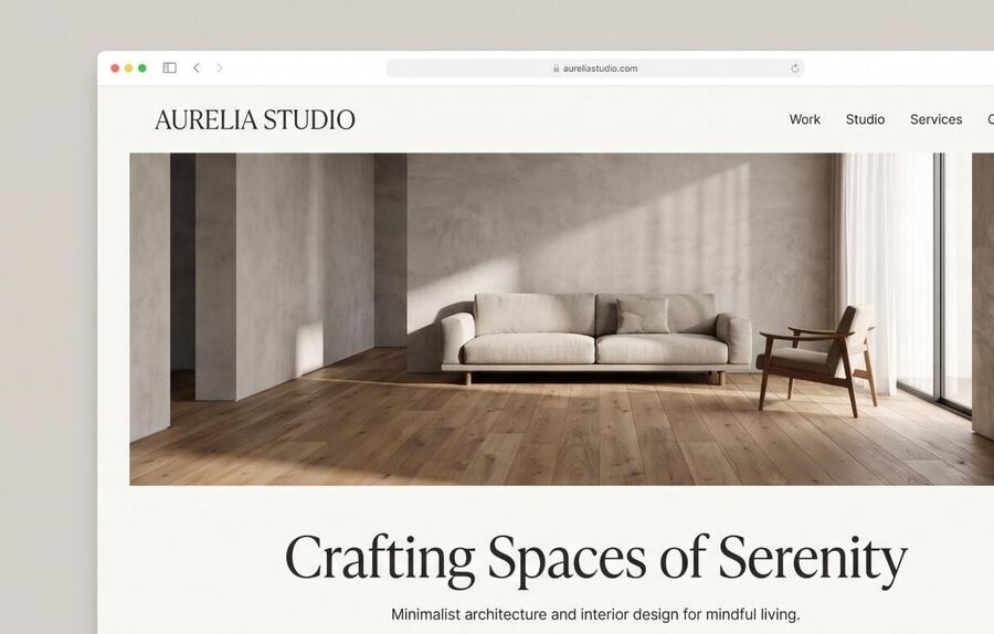 Voorbeeld website ontwerp: aureliastudio.com