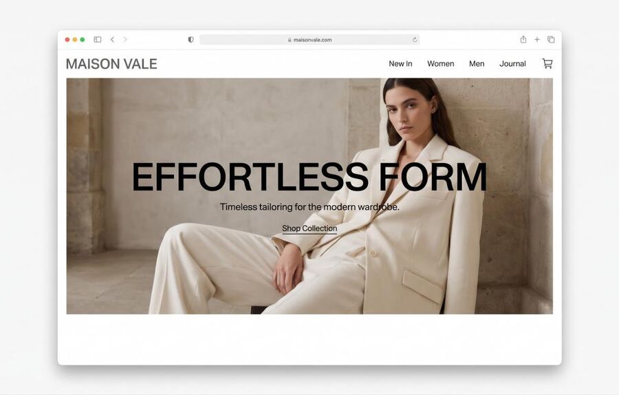 Voorbeeld website ontwerp: maisonvale.com